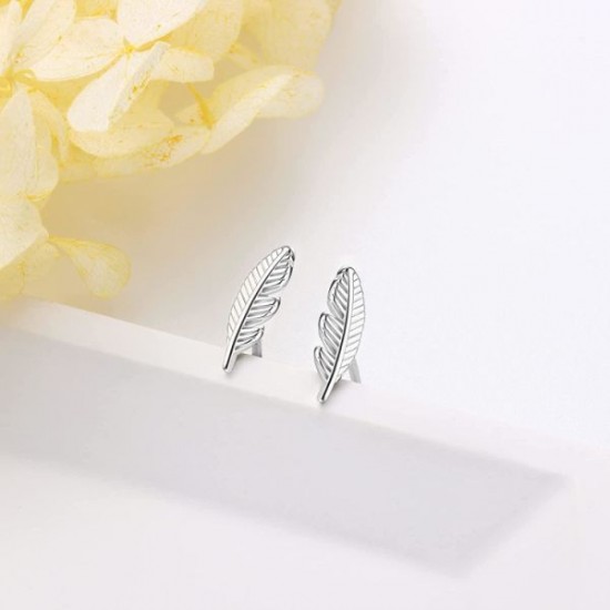 Sterling 925 Feather Stud Earring For Women Girls Tiny/Small Leaf Stud Earring Hypoallergenic Cartilage Earrings Piercing Sterling 925 Feather Stud Earring For Women Girls Tiny/Small Leaf Stud Earring Hypoallergenic Cartilage Earrings Piercing